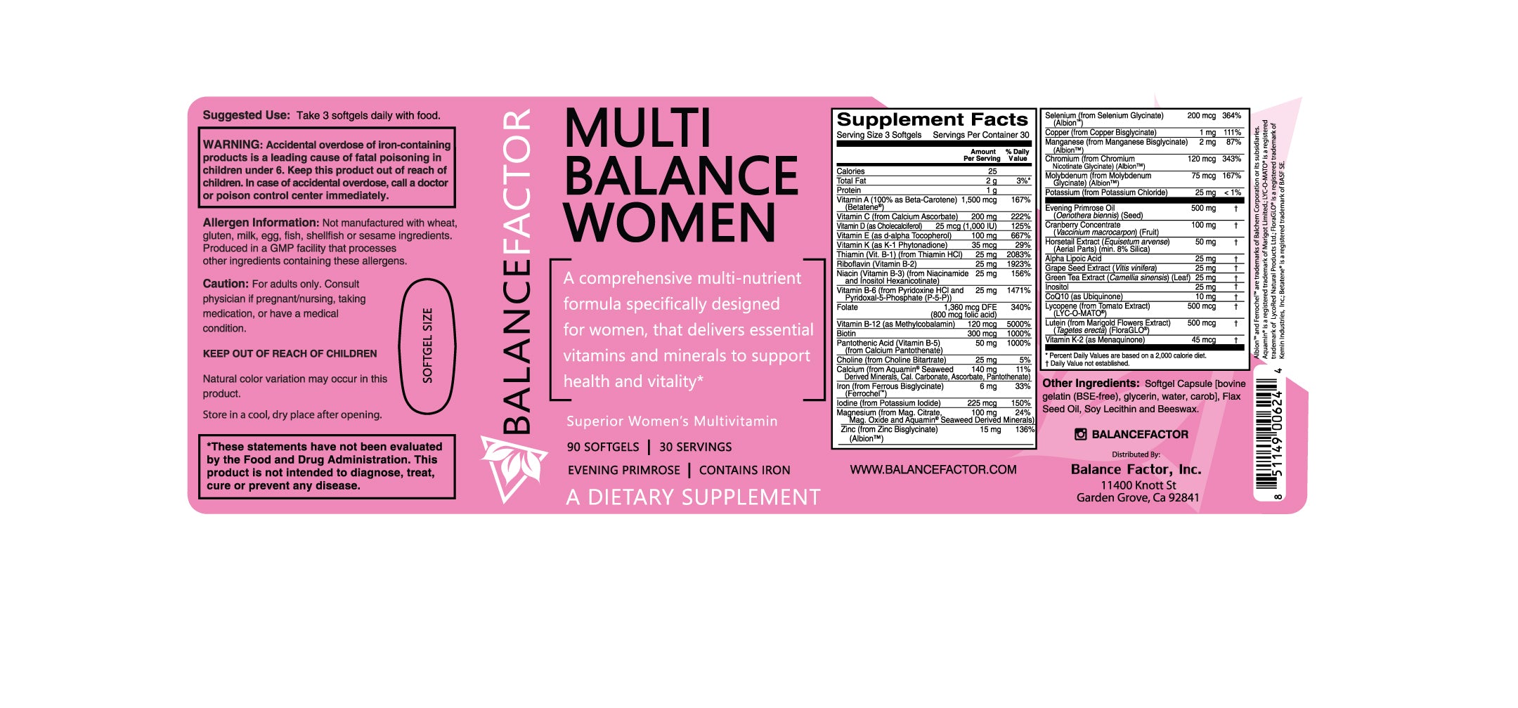 Balance Multi Factor High-qaulity Vitamins with More Nutrients – Balance Factor