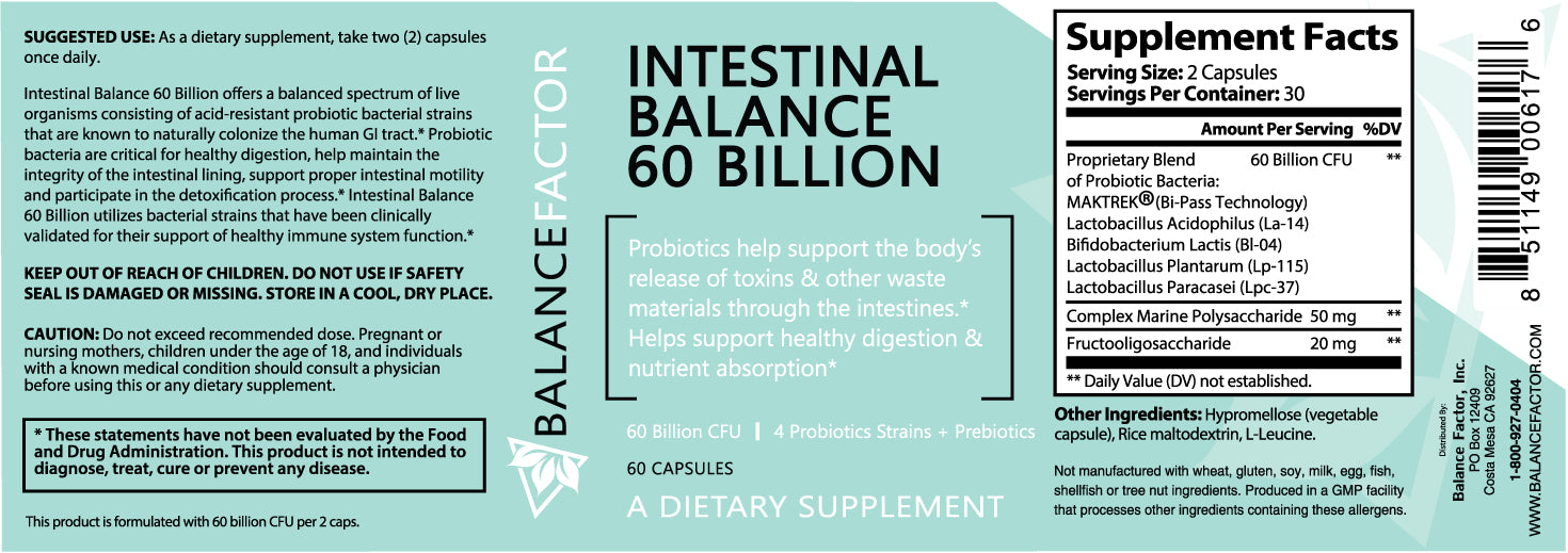Intestinal Balance 60 Billion  Probiotics