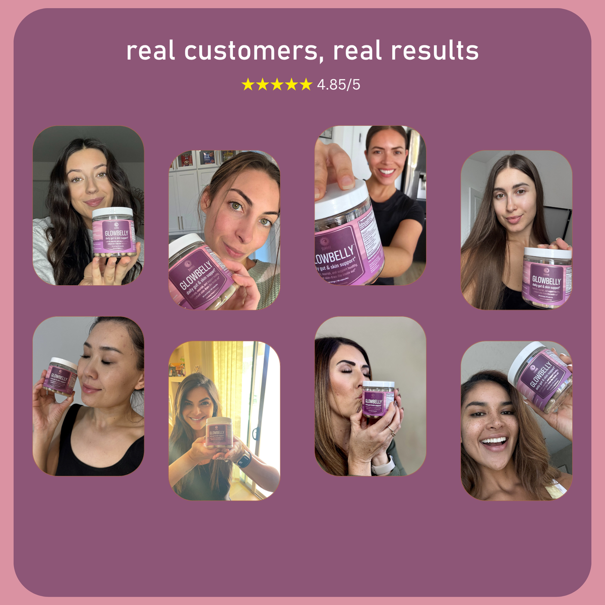 Glowbelly – Daily Skin + Gut Supplement for Hydrated, Plumper-Looking Skin, Less Bloating & Natural Energy