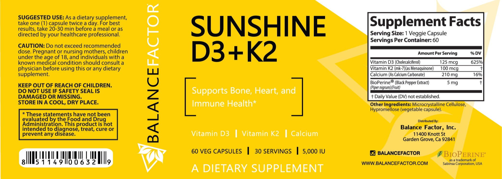 Sunshine Vitamin D3 + K2