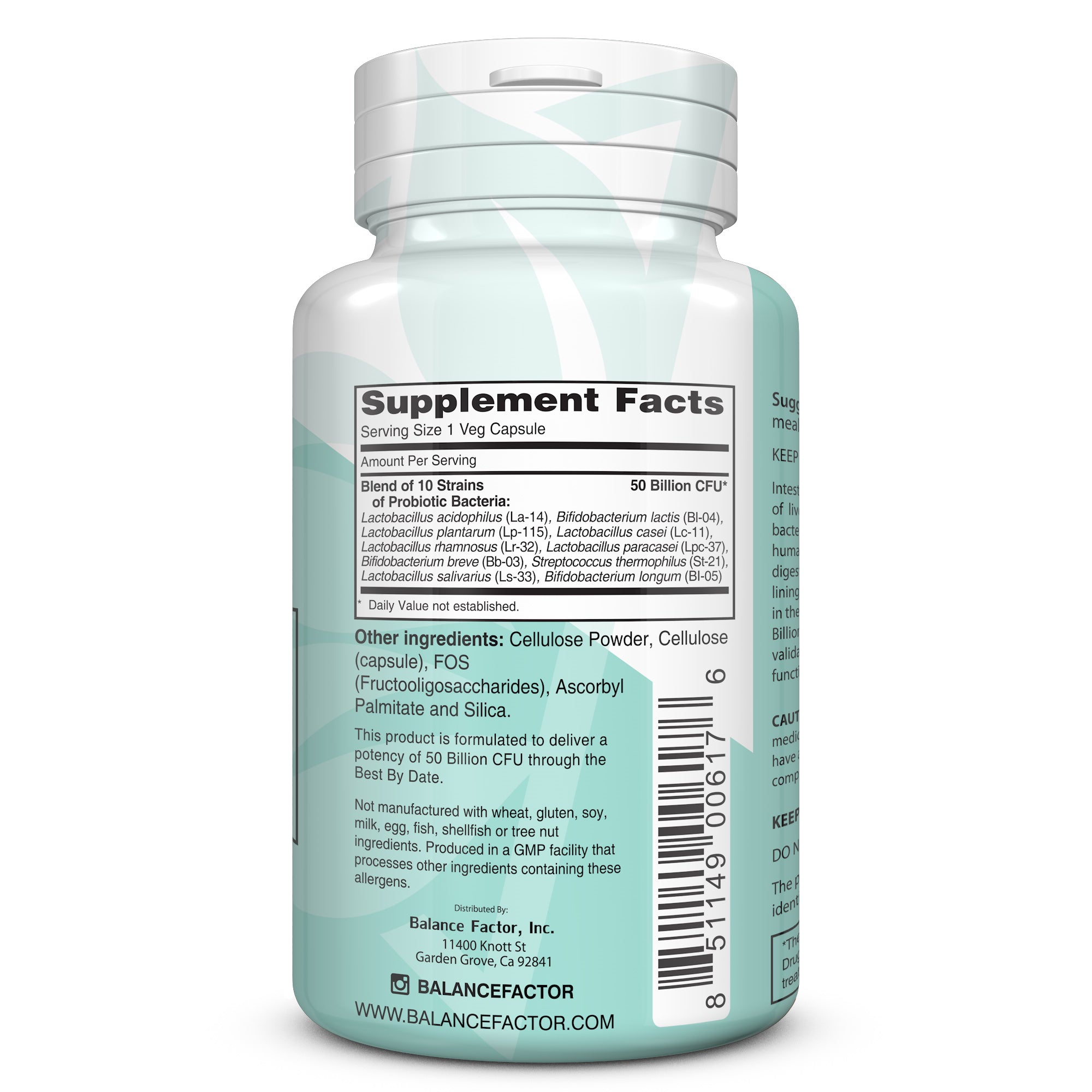 Balance Factor  Intestinal Balance 50 Billion CFU - Probiotics - SFP