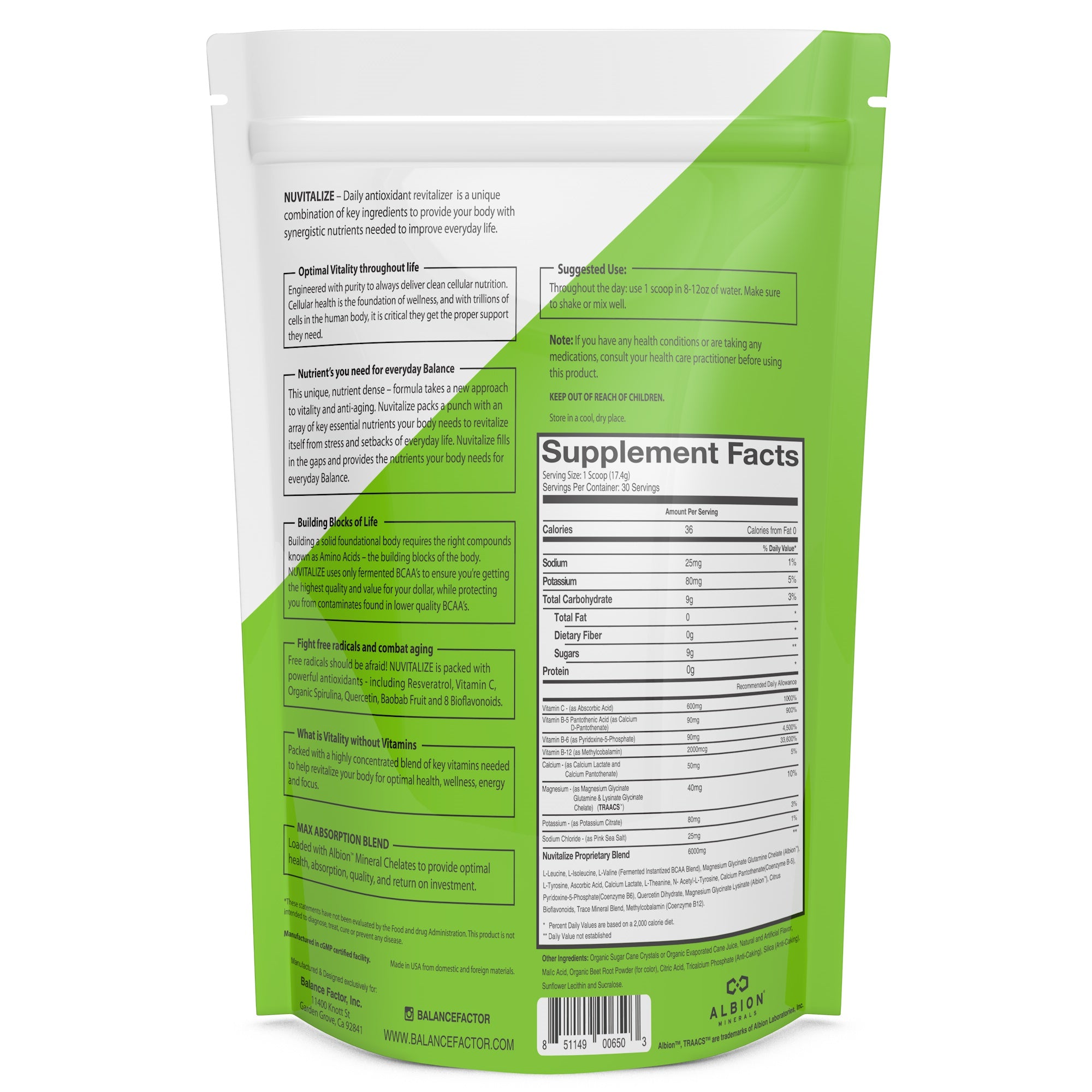 Balance Factor | Nuvitalize  Immune Booster - Daily Antioxidant Revitalizer - SFP