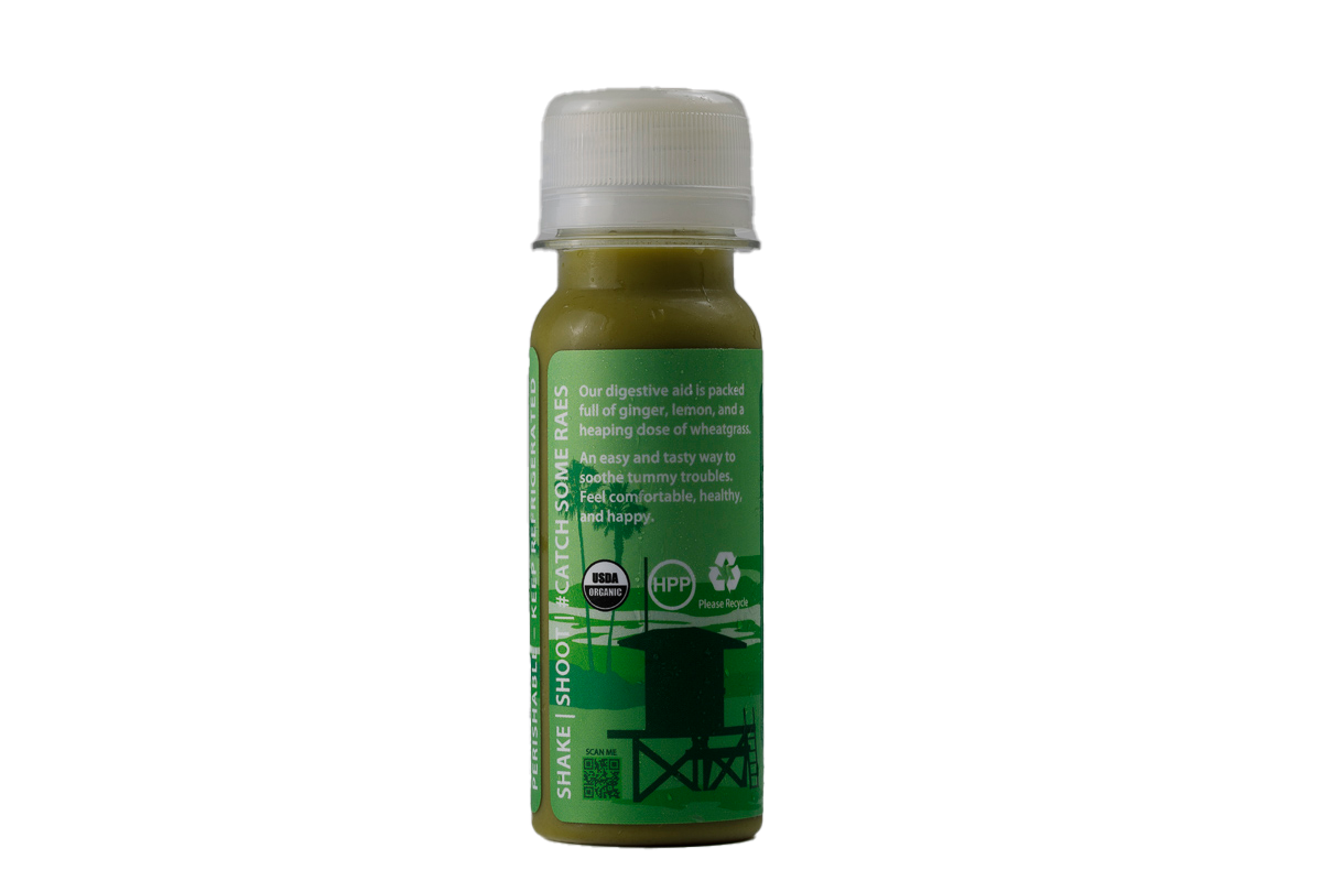 Gut Feeling Organic Ginger Wellness Juice Shot Digestive Aid with Wheatgrass